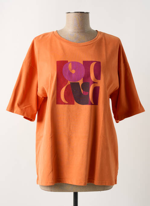 T-shirt manches mi-longues manches courtes orange GRACE & MILA femme
