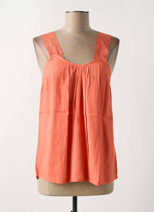 Top stretch fines bretelles orange CREAM femme