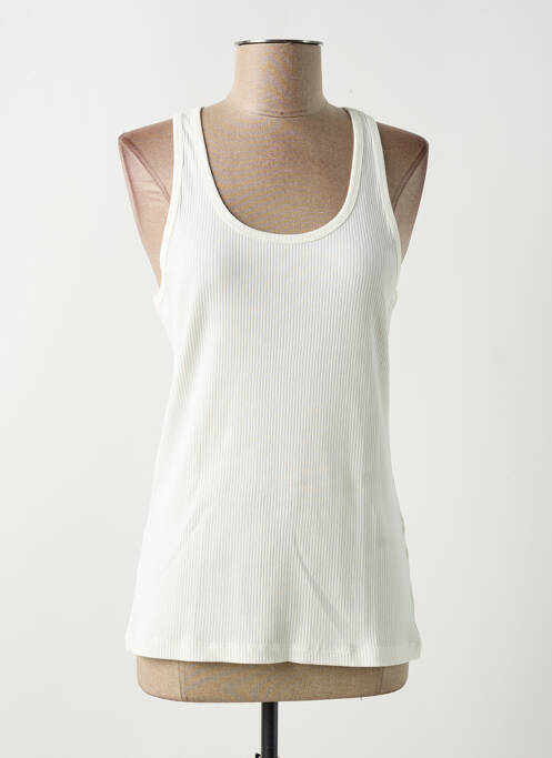 Débardeur coupe ajustée sans manche beige ICHI femme