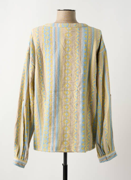 Blouse poignets boutonnés avec fente manches longues beige CREAM femme