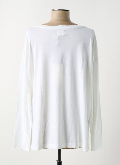 Top tissage jersey manches longues blanc FIVE femme