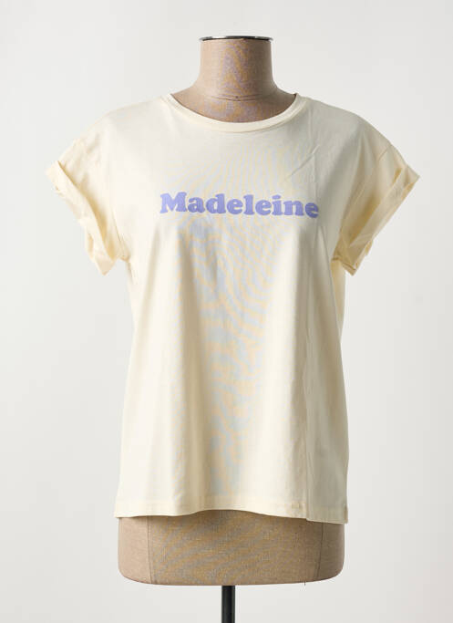 T-shirt sérigraphie floquée manches courtes beige GRACE & MILA femme