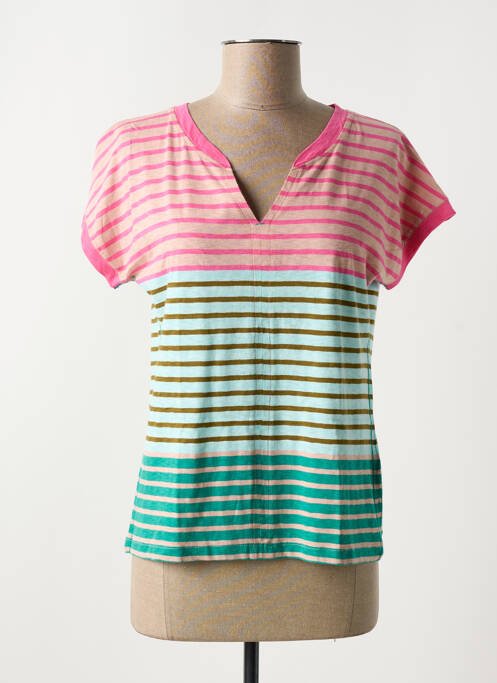 T-shirt col v manches courtes rose WHITE STUFF femme