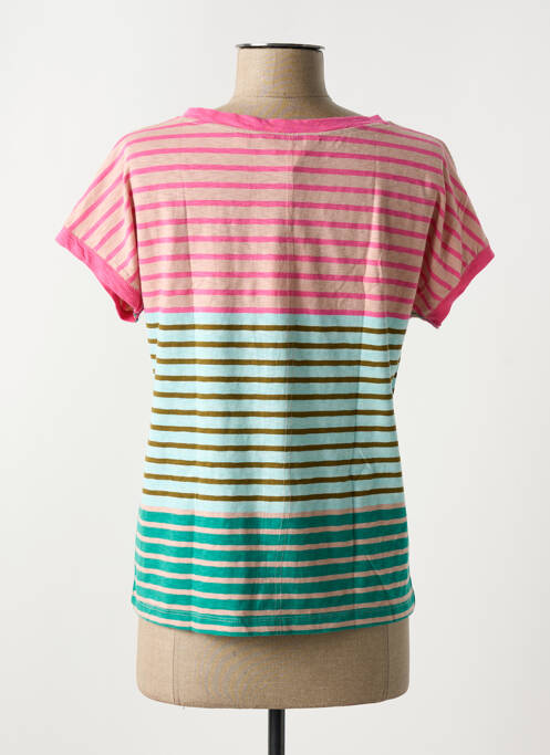 T-shirt col v manches courtes rose WHITE STUFF femme