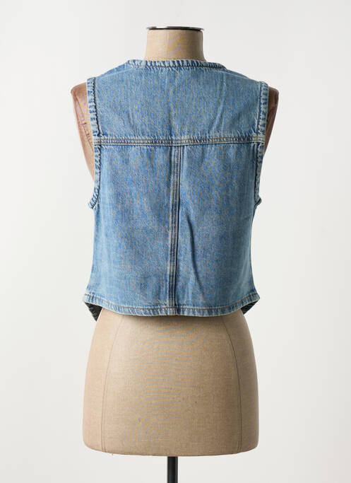 Gilet sans manche fausses poches bleu JANE BLUE femme