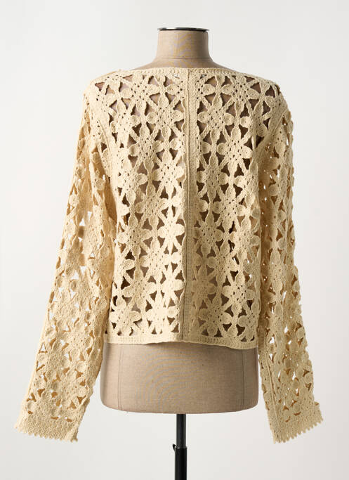 Gilet manches longues stretch beige MD'M femme