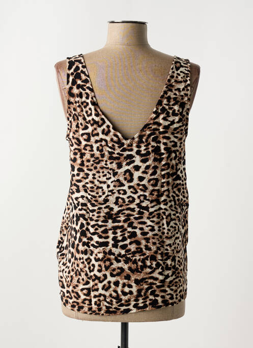 Top col v sans manche marron B.YOUNG femme