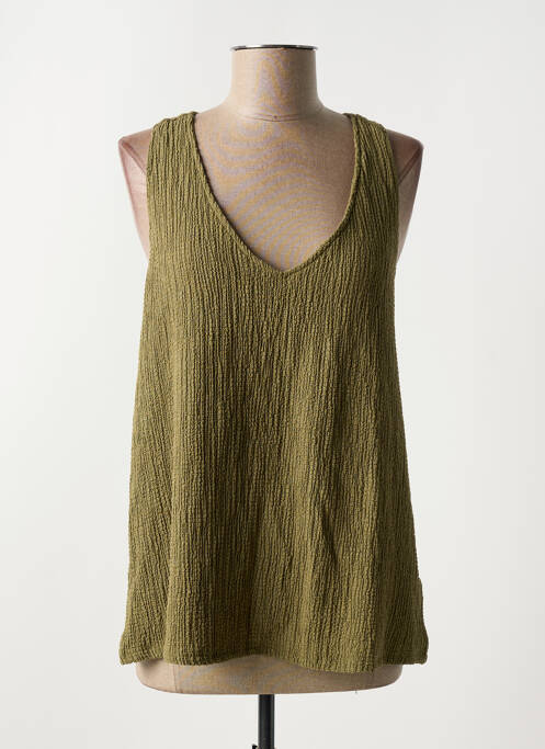 Top stretch sans manche vert B.YOUNG femme