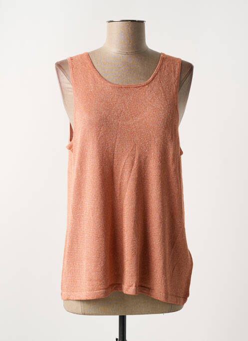 Top stretch sans manche orange CREAM femme