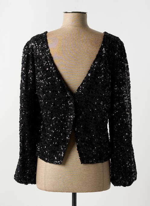 Top coupe cintrée manches longues noir PEACE N'LOVE femme