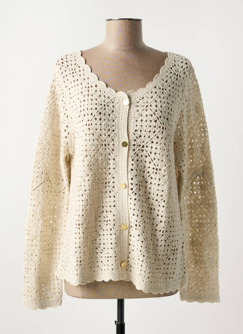 Gilet manches longues beige CREAM pour femme