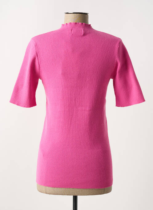 Pull stretch manches courtes rose ICHI femme