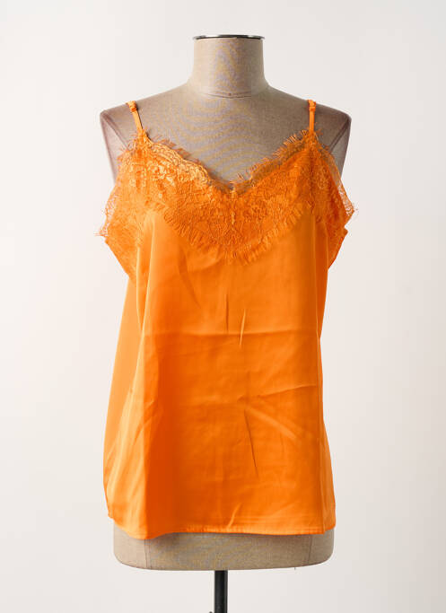 Top orange ICHI pour femme