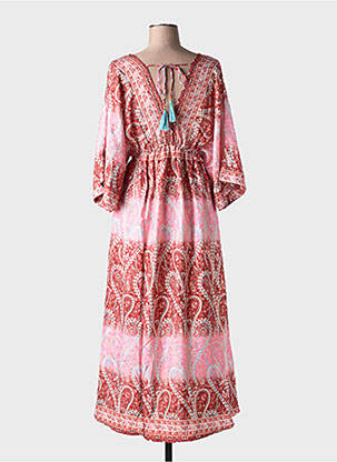 Robe longue coupe cintrée manches 3/4 rouge BOLD & BEAUTIFUL femme