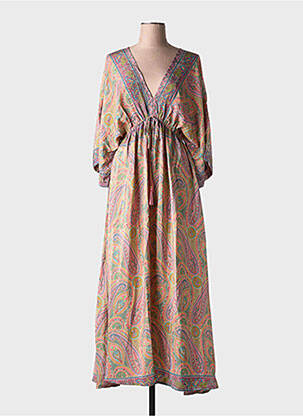 Robe longue coupe cintrée manches 3/4 rose BOLD & BEAUTIFUL femme