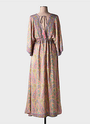 Robe longue coupe cintrée manches 3/4 rose BOLD & BEAUTIFUL femme