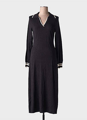 Robe pull stretch manches longues noir CREAM femme