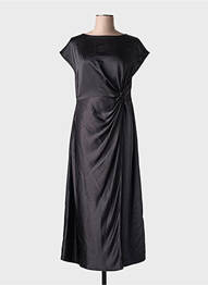 Robe longue manches courtes manches courtes noir MD'M femme