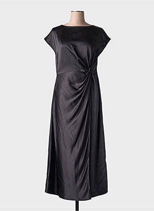 Robe longue manches courtes manches courtes noir MD'M femme