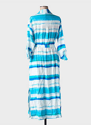 Robe longue manches longues manches longues bleu LA FEE MARABOUTEE femme