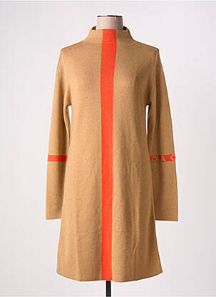 Robe pull stretch manches longues marron LOLA CASADEMUNT femme