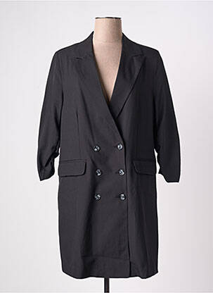 Manteau long coupe cintrée sans capuche noir B.YOUNG femme