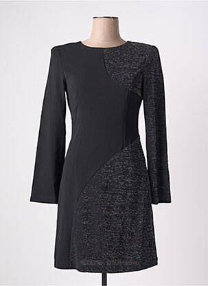 Robe courte manches longues manches longues noir ICHI femme