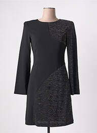 Robe courte manches longues manches longues noir ICHI femme