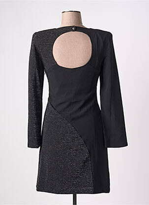 Robe courte manches longues manches longues noir ICHI femme