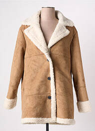 Manteau court poches sans capuche marron ICHI femme