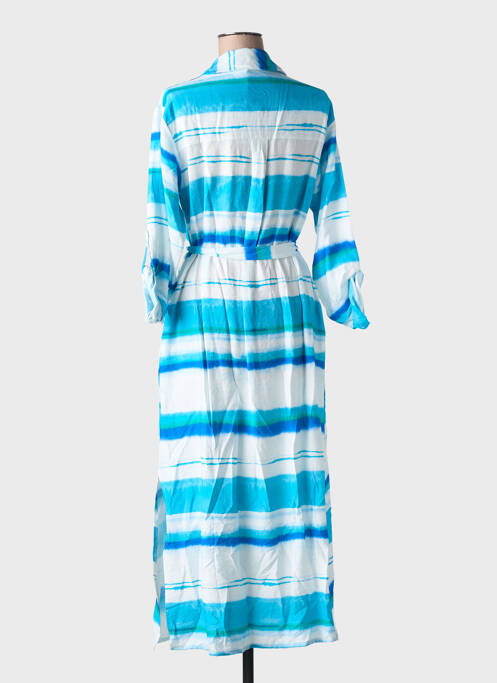 Robe longue manches longues manches longues bleu LA FEE MARABOUTEE femme