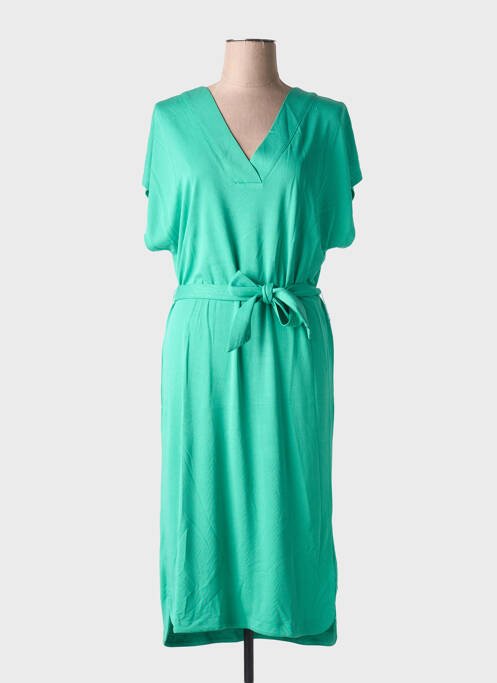 Robe mi-longue manches courtes manches courtes vert RINO & PELLE femme