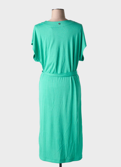 Robe mi-longue manches courtes manches courtes vert RINO & PELLE femme