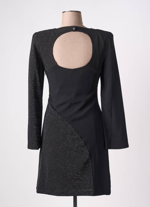 Robe courte manches longues manches longues noir ICHI femme