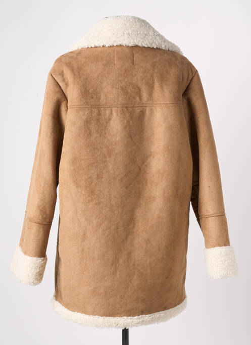 Manteau court poches sans capuche marron ICHI femme