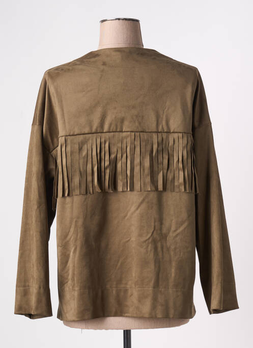 Veste casual tissage suedine vert JOHANNA PARIS femme