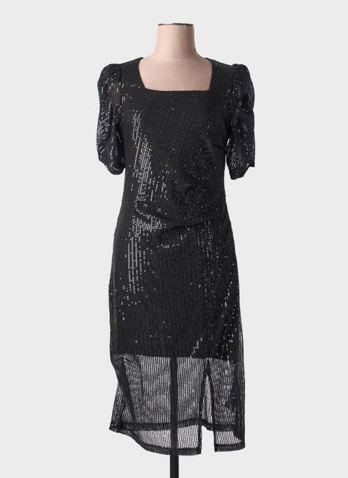 Robe mi-longue noir ICHI pour femme