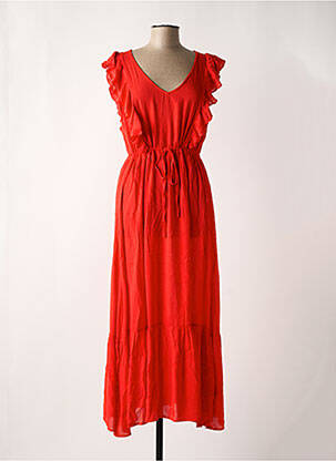 Robe longue manches courtes manches courtes rouge CREAM femme
