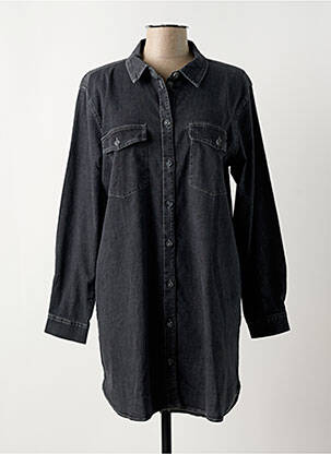 Robe mi-longue manches longues manches longues gris ICHI femme