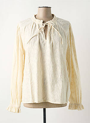Blouse col rond manches longues beige ICHI femme