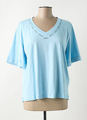 T-shirt coupe droite manches courtes bleu LIU JO femme