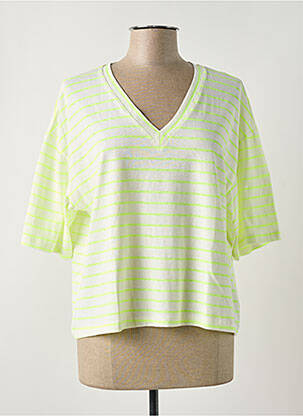 T-shirt coupe droite manches courtes jaune GG LUXE femme