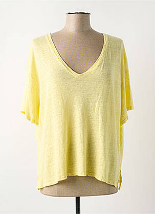 T-shirt coupe droite manches courtes jaune JOHANNA PARIS femme