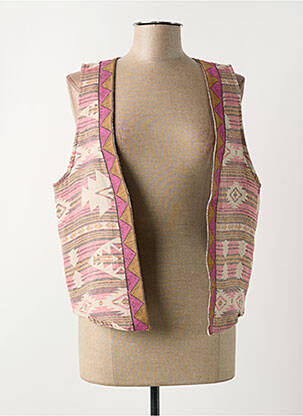 Gilet sans manche maille fine beige JOHANNA PARIS femme