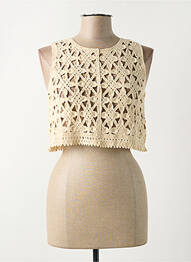 Top sans manche sans manche beige MD'M femme