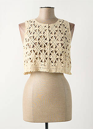 Top sans manche sans manche beige MD'M femme