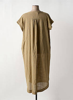 Robe longue manches courtes manches courtes vert JOHANNA PARIS femme