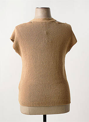 Pull coupe cintrée manches courtes marron CREAM femme