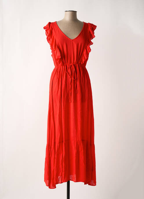Robe longue manches courtes manches courtes rouge CREAM femme