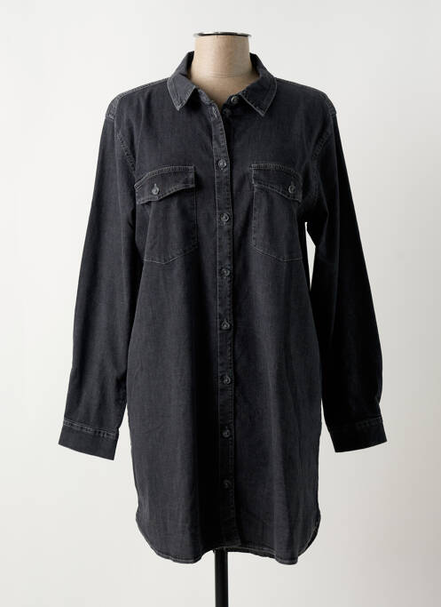 Robe mi-longue manches longues manches longues gris ICHI femme